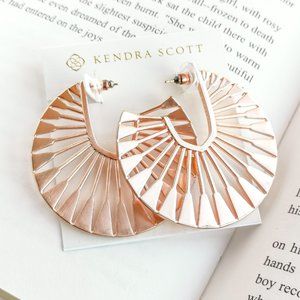 NEW KENDRA SCOTT Deanne Rose Gold Hoop Earrings AUTHENTIC